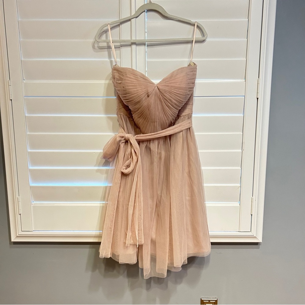 Marina Strapless Tulle Dress Aline Blush Pink Cream Size 14